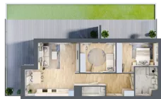 3 pokoje, mieszkanie 74,92 m², piętro 1, oferta nr 1/B7, Dzielnica Parkowa, Rzeszów, Słocina, ul. Ignacego Paderewskiego 47