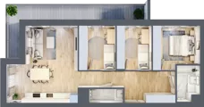 4 pokoje, mieszkanie 74,69 m², piętro 8, oferta nr 48/B8, Dzielnica Parkowa, Rzeszów, Słocina, ul. Ignacego Paderewskiego 47