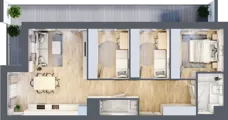 4 pokoje, mieszkanie 74,69 m², piętro 4, oferta nr 24/B8, Dzielnica Parkowa, Rzeszów, Słocina, ul. Ignacego Paderewskiego 47