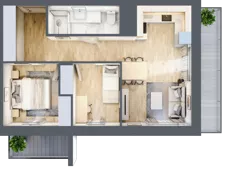 3 pokoje, mieszkanie 48,59 m², piętro 6, oferta nr 33/B8, Dzielnica Parkowa, Rzeszów, Słocina, ul. Ignacego Paderewskiego 47