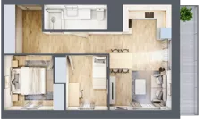 3 pokoje, mieszkanie 48,59 m², piętro 9, oferta nr 51/B8, Dzielnica Parkowa, Rzeszów, Słocina, ul. Ignacego Paderewskiego 47