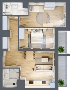 3 pokoje, mieszkanie 67,08 m², piętro 7, oferta nr 38/B8, Dzielnica Parkowa, Rzeszów, Słocina, ul. Ignacego Paderewskiego 47