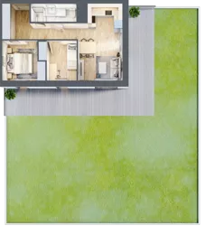 3 pokoje, mieszkanie 48,59 m², piętro 1, oferta nr 3/B8, Dzielnica Parkowa, Rzeszów, Słocina, ul. Ignacego Paderewskiego 47