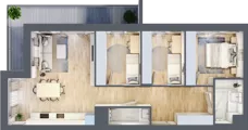 4 pokoje, mieszkanie 74,69 m², piętro 7, oferta nr 42/B8, Dzielnica Parkowa, Rzeszów, Słocina, ul. Ignacego Paderewskiego 47