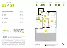 3 pokoje, mieszkanie 55,81 m², parter, oferta nr B-A0M3, Osiedle Blask, Łódź, Bałuty, ul. Smugowa 24