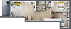 3 pokoje, mieszkanie 74,55 m², piętro 1, oferta nr A-B1M1, Osiedle Blask, Łódź, Bałuty, ul. Smugowa 24