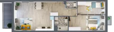 3 pokoje, mieszkanie 71,70 m², piętro 4, oferta nr A-D4M3, Osiedle Blask, Łódź, Bałuty, ul. Smugowa 24