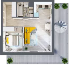 2 pokoje, mieszkanie 45,84 m², piętro 5, oferta nr A-A5M4, Osiedle Blask, Łódź, Bałuty, ul. Smugowa 24