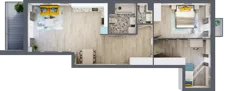 3 pokoje, mieszkanie 74,55 m², piętro 2, oferta nr A-B2M1, Osiedle Blask, Łódź, Bałuty, ul. Smugowa 24
