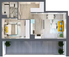 2 pokoje, mieszkanie 41,59 m², piętro 1, oferta nr A-A1M5, Osiedle Blask, Łódź, Bałuty, ul. Smugowa 24
