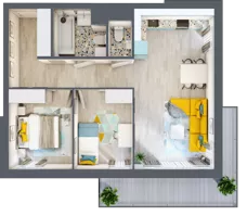 3 pokoje, mieszkanie 59,79 m², piętro 2, oferta nr A-A2M4, Osiedle Blask, Łódź, Bałuty, ul. Smugowa 24