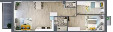 3 pokoje, mieszkanie 71,70 m², piętro 2, oferta nr A-D2M3, Osiedle Blask, Łódź, Bałuty, ul. Smugowa 24