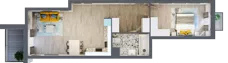 2 pokoje, mieszkanie 54,67 m², piętro 3, oferta nr A-E3M4, Osiedle Blask, Łódź, Bałuty, ul. Smugowa 24