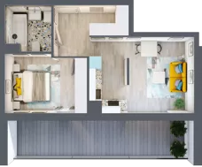2 pokoje, mieszkanie 41,59 m², piętro 3, oferta nr A-A3M5, Osiedle Blask, Łódź, Bałuty, ul. Smugowa 24