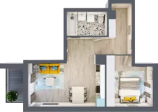 2 pokoje, mieszkanie 44,61 m², piętro 3, oferta nr B-A3M5, Osiedle Blask, Łódź, Bałuty, ul. Smugowa 24