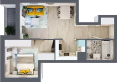 2 pokoje, mieszkanie 40,39 m², piętro 1, oferta nr B-C1M3, Osiedle Blask, Łódź, Bałuty, ul. Smugowa 24