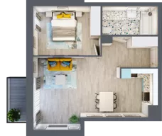 2 pokoje, mieszkanie 52,03 m², piętro 1, oferta nr B-B1M2, Osiedle Blask, Łódź, Bałuty, ul. Smugowa 24