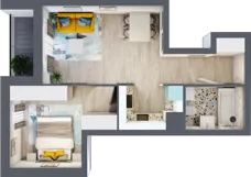 2 pokoje, mieszkanie 40,39 m², piętro 2, oferta nr B-C2M3, Osiedle Blask, Łódź, Bałuty, ul. Smugowa 24