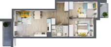 3 pokoje, mieszkanie 56,94 m², piętro 2, oferta nr B-C2M4, Osiedle Blask, Łódź, Bałuty, ul. Smugowa 24