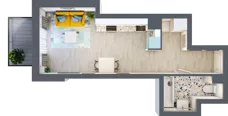 1 pokój, mieszkanie 29,63 m², piętro 1, oferta nr B-C1M2, Osiedle Blask, Łódź, Bałuty, ul. Smugowa 24