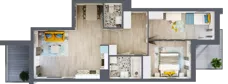 3 pokoje, mieszkanie 64,01 m², piętro 1, oferta nr B-D1M4, Osiedle Blask, Łódź, Bałuty, ul. Smugowa 24