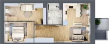 3 pokoje, apartament 52,98 m², piętro 1, oferta nr C5, Apartamenty Złota, Katowice, Dąb, ul. Złota 69