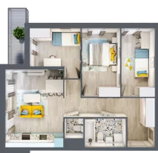4 pokoje, mieszkanie 68,43 m², piętro 2, oferta nr M.44, Tarasy Śląskie, Chorzów, Chorzów II, ul. 3 Maja