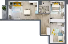 3 pokoje, mieszkanie 61,41 m², piętro 1, oferta nr M.07, Tarasy Śląskie, Chorzów, Chorzów II, ul. 3 Maja