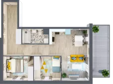 3 pokoje, mieszkanie 58,88 m², parter, oferta nr M.111, Tarasy Śląskie, Chorzów, Chorzów II, ul. 3 Maja