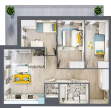 4 pokoje, mieszkanie 68,43 m², piętro 1, oferta nr M.38, Tarasy Śląskie, Chorzów, Chorzów II, ul. 3 Maja