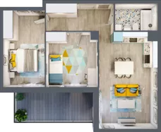 3 pokoje, mieszkanie 60,80 m², piętro 1, oferta nr M.66, Tarasy Śląskie, Chorzów, Chorzów II, ul. 3 Maja