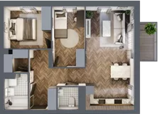 3 pokoje, mieszkanie 62,57 m², piętro 1, oferta nr M89, Osiedle Św. Barbary, Tarnobrzeg, Siarkowiec, ul. Świętej Barbary 9a