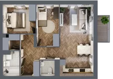 3 pokoje, mieszkanie 62,57 m², piętro 2, oferta nr M97, Osiedle Św. Barbary, Tarnobrzeg, Siarkowiec, ul. Świętej Barbary 9a