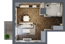 1 pokój, mieszkanie 36,53 m², parter, oferta nr M9, Osiedle Św. Barbary, Tarnobrzeg, Siarkowiec, ul. Świętej Barbary 9a
