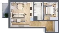 2 pokoje, mieszkanie 41,39 m², piętro 1, oferta nr M05, Apartamenty Jordanowska, Warszawa, Praga Południe, Gocławek, ul. Jordanowska 18