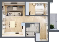 2 pokoje, mieszkanie 46,86 m², piętro 2, oferta nr M09, Apartamenty Jordanowska, Warszawa, Praga Południe, Gocławek, ul. Jordanowska 18