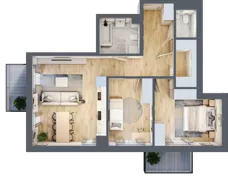 3 pokoje, mieszkanie 67,31 m², piętro 3, oferta nr M17, Apartamenty Jordanowska, Warszawa, Praga Południe, Gocławek, ul. Jordanowska 18