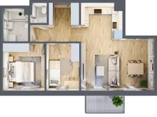 3 pokoje, mieszkanie 59,36 m², piętro 2, oferta nr M12, Apartamenty Jordanowska, Warszawa, Praga Południe, Gocławek, ul. Jordanowska 18