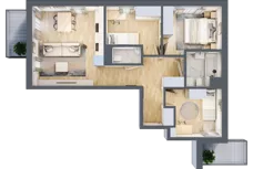 4 pokoje, mieszkanie 62,37 m², piętro 3, oferta nr M14, Apartamenty Jordanowska, Warszawa, Praga Południe, Gocławek, ul. Jordanowska 18