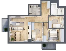 4 pokoje, mieszkanie 73,11 m², piętro 2, oferta nr M13, Apartamenty Jordanowska, Warszawa, Praga Południe, Gocławek, ul. Jordanowska 18