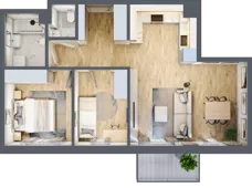 3 pokoje, mieszkanie 59,36 m², piętro 1, oferta nr M07, Apartamenty Jordanowska, Warszawa, Praga Południe, Gocławek, ul. Jordanowska 18