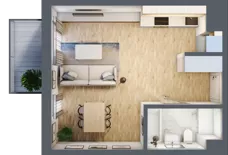 1 pokój, mieszkanie 32,36 m², piętro 1, oferta nr M06, Apartamenty Jordanowska, Warszawa, Praga Południe, Gocławek, ul. Jordanowska 18