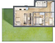 3 pokoje, mieszkanie 54,55 m², parter, oferta nr M01, Apartamenty Jordanowska, Warszawa, Praga Południe, Gocławek, ul. Jordanowska 18
