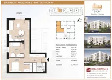 3 pokoje, mieszkanie 57,08 m², piętro 2, oferta nr B17, Symfonia Życia etap I, Białystok, Zawady, ul. Produkcyjna