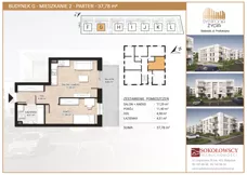 2 pokoje, mieszkanie 37,52 m², piętro 2, oferta nr F14, Symfonia Życia etap II, Białystok, Zawady, ul. Produkcyjna