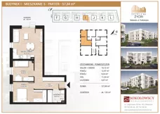 3 pokoje, mieszkanie 57,08 m², piętro 2, oferta nr F17, Symfonia Życia etap II, Białystok, Zawady, ul. Produkcyjna