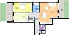 3 pokoje, mieszkanie 72,16 m², parter, oferta nr B1/34, Osiedle Bella Vista, Kielce, Ostra Górka, ul. Generała Andersa / Wojska Polskiego
