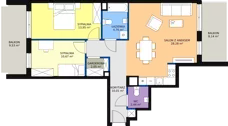 3 pokoje, mieszkanie 72,33 m², piętro 1, oferta nr B1/42, Osiedle Bella Vista, Kielce, Ostra Górka, ul. Generała Andersa / Wojska Polskiego