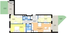 4 pokoje, mieszkanie 72,98 m², parter, oferta nr B3/41, Osiedle Bella Vista, Kielce, Ostra Górka, ul. Generała Andersa / Wojska Polskiego