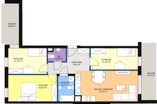 4 pokoje, mieszkanie 73,94 m², piętro 2, oferta nr B3/52, Osiedle Bella Vista, Kielce, Ostra Górka, ul. Generała Andersa / Wojska Polskiego
